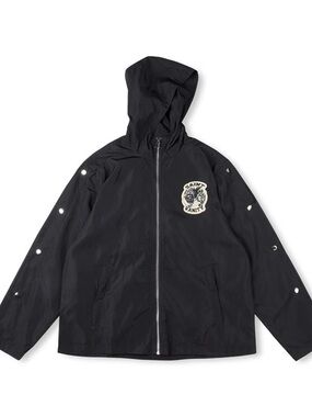 Saint Vanity Black Hooded Zip-Front Windbreaker Jacket size Medium